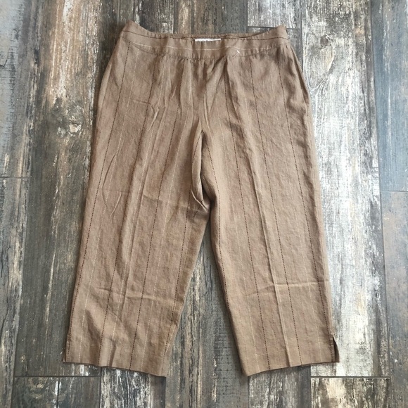 VINTAGE Norton Studio linen blend cropped capri pants plus size 16 - Picture 2 of 9